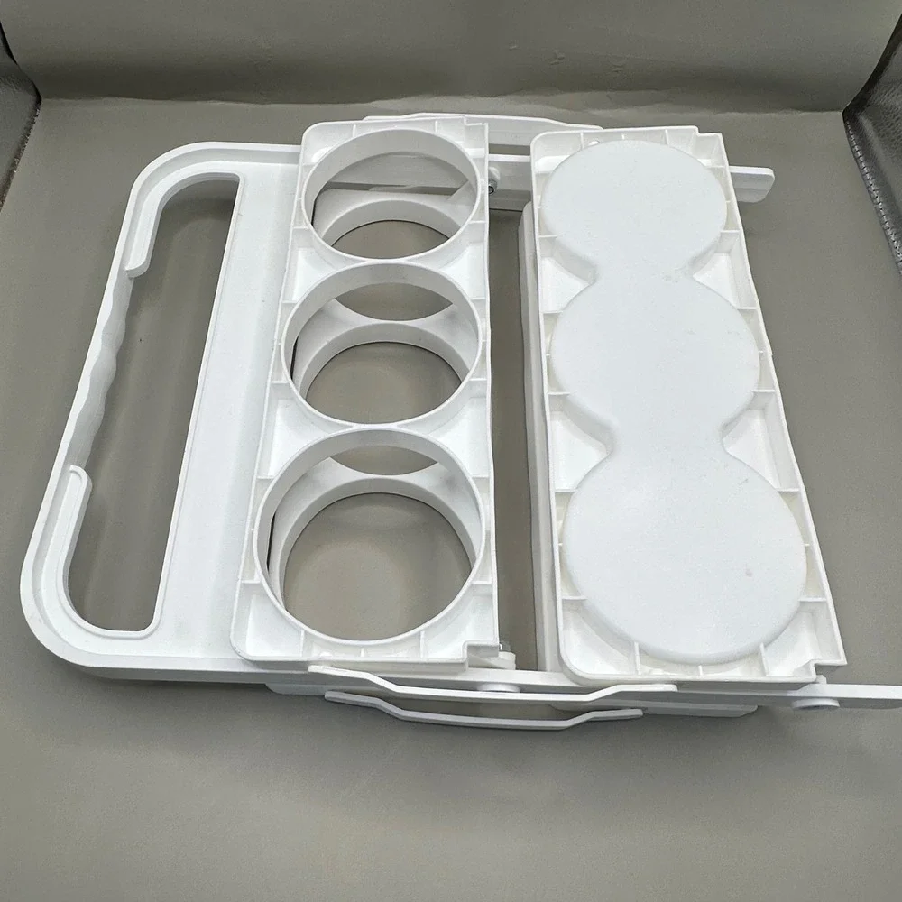 Vintage White Plastic Folding 6 Pack Bottle Carrier Drink Caddy Grab & Go